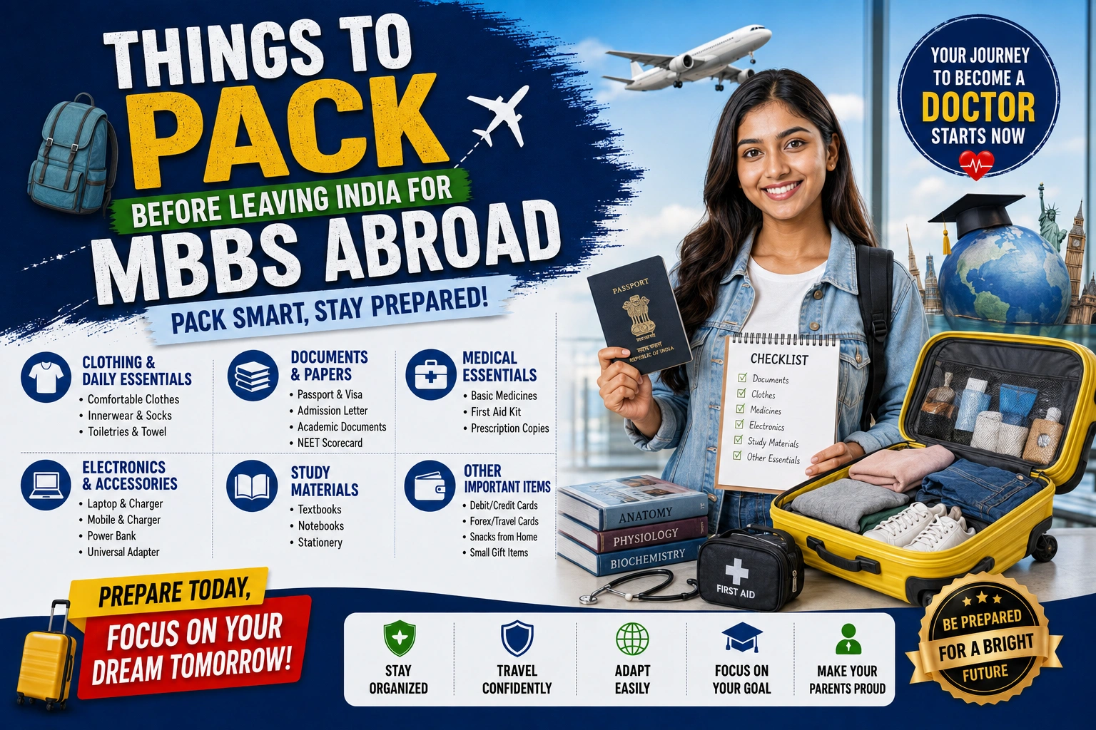 Things to Pack Before Leaving India for MBBS Abroad